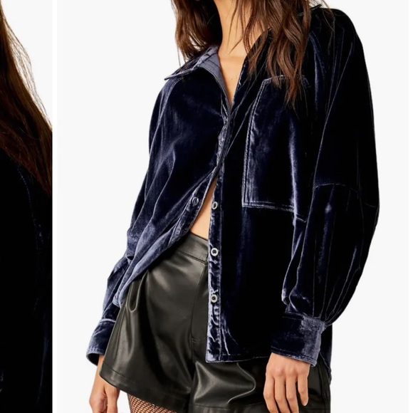 We The Free Tops - We The Free Night Skies Velvet Button-Up Shirt